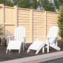 2 db fehér hdpe kerti adirondack szék lábtartóval