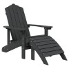 2 db antracitszürke hdpe kerti adirondack szék lábtartóval