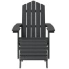 2 db antracitszürke hdpe kerti adirondack szék lábtartóval