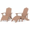 2 db barna hdpe kerti adirondack szék lábtartóval