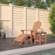 Barna hdpe kerti adirondack szék lábtartóval és asztallal