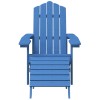 Vízkék hdpe kerti adirondack szék lábtartóval és asztallal