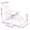 Vízkék hdpe kerti adirondack szék lábtartóval és asztallal