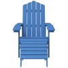 Vízkék hdpe kerti adirondack székek lábtartóval és asztallal