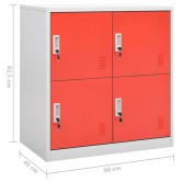 2 db világosszürke-piros acél zárható szekrény 90x45x92,5 cm 2 db világosszürke-piros acél zárható szekrény 90x45x92,5 cm
