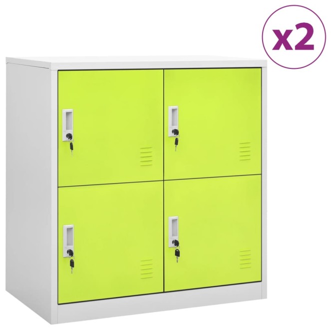 2 db világosszürke-zöld acél zárható szekrény 90x45x92,5 cm 2 db világosszürke-zöld acél zárható szekrény 90x45x92,5 cm