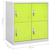 5 db világosszürke-zöld acél zárható szekrény 90 x 45 x 92,5 cm