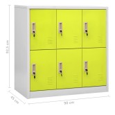 2 db világosszürke-zöld acél zárható szekrény 90 x 45 x 92,5 cm