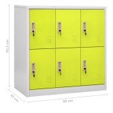 5 db világosszürke-zöld acél zárható szekrény 90 x 45 x 92,5 cm