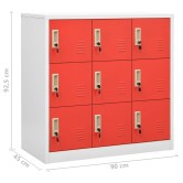 2 db világosszürke-piros acél zárható szekrény 90x45x92,5cm 2 db világosszürke-piros acél zárható szekrény 90x45x92,5cm