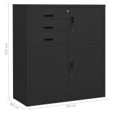 Antracitszürke acél irodai szekrény ültetőládával 90x40x125 cm Antracitszürke acél irodai szekrény ültetőládával 90x40x125 cm