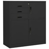 Antracitszürke acél irodai szekrény ültetőládával 90x40x125 cm Antracitszürke acél irodai szekrény ültetőládával 90x40x125 cm