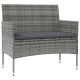 8 részes szürke polyrattan kerti bútorszett párnákkal