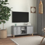 Szürke sonoma színű tv-szekrény tömör falábakkal 103,5x35x50 cm