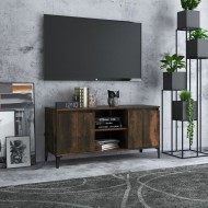 Füstös tölgyszínű tv-szekrény fémlábakkal 103,5 x 35 x 50 cm