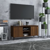 Barna tölgyszínű tv-szekrény fémlábakkal 103,5 x 35 x 50 cm