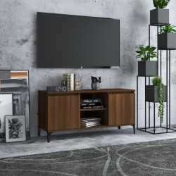 Barna tölgyszínű tv-szekrény fémlábakkal 103,5 x 35 x 50 cm
