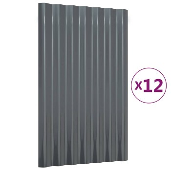 12 db antracitszürke horganyzott acél tetőpanel 60x36 cm
