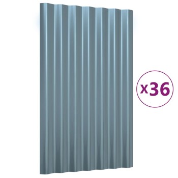 36 db szürke horganyzott acél tetőpanel 60x36 cm