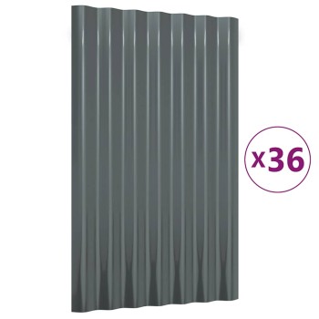 36 db antracitszürke horganyzott acél tetőpanel 60x36 cm
