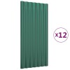 12 db zöld horganyzott acél tetőpanel 80x36 cm