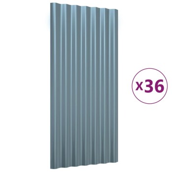 36 db szürke horganyzott acél tetőpanel 80x36 cm