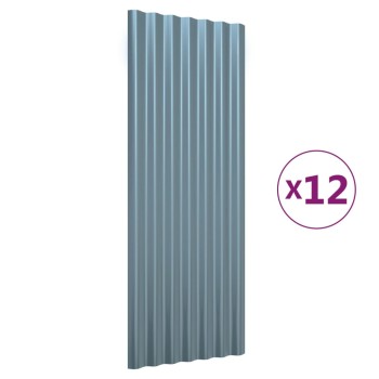 12 db szürke horganyzott acél tetőpanel 100 x 36 cm