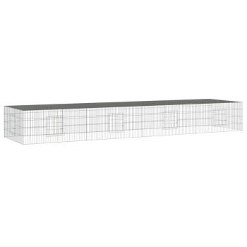 4 paneles horganyzott vas nyúlketrec 433x109x54 cm