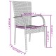 3 részes szürke polyrattan kerti étkezőgarnitúra