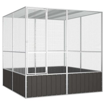 Antracitszürke horganyzott acél madárketrec 213,5x217,5x211,5cm
