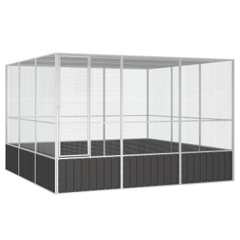 Antracitszürke horganyzott acél madárketrec 302,5x324,5x211,5cm