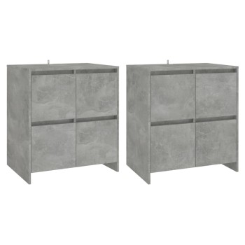 2 db betonszürke forgácslap tálalószekrény 70 x 41 x 75 cm