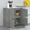 2 db betonszürke forgácslap tálalószekrény 70 x 41 x 75 cm
