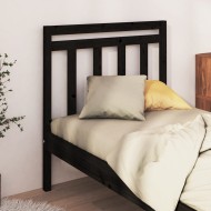 Fekete tömör fenyőfa ágyfejtámla 81 x 4 x 100 cm