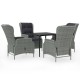 5 részes világosszürke kerti étkezőgarnitúra