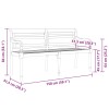 Tömör tíkfa batavia pad szürke párnával 150 cm