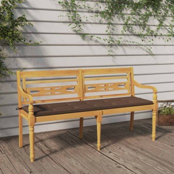 Tömör tíkfa batavia pad tópszínű párnával 150 cm