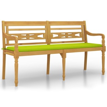 Tömör tíkfa batavia pad világoszöld párnával 150 cm