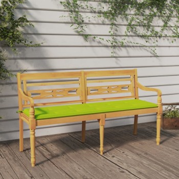 Tömör tíkfa batavia pad világoszöld párnával 150 cm