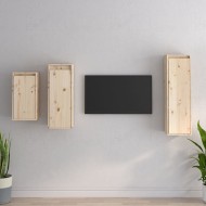 3 darab tömör fenyőfa tv-szekrény