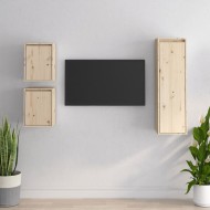 3 darab tömör fenyőfa tv-szekrény