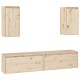 4 darab tömör fenyőfa tv-szekrény