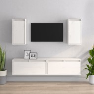 4 darab fehér tömör fenyőfa tv-szekrény