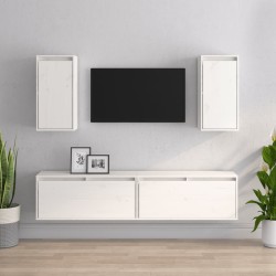 4 darab fehér tömör fenyőfa tv-szekrény