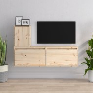 3 darab tömör fenyőfa tv-szekrény