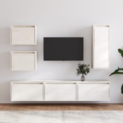 6 darab fehér tömör fenyőfa tv-szekrény