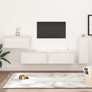 4 darab fehér tömör fenyőfa tv-szekrény