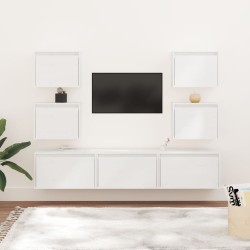 7 darab fehér tömör fenyőfa tv-szekrény