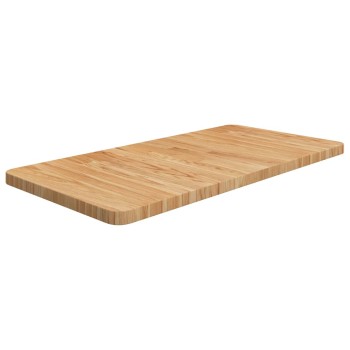 Világosbarna kezelt tömör fa fürdőszobai pult 80 x 40 x 2,5 cm