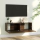 Füstös tölgyszínű szerelt fa fali tv-szekrény 100 x 30 x 30 cm Füstös tölgyszínű szerelt fa fali tv-szekrény 100 x 30 x 30 cm